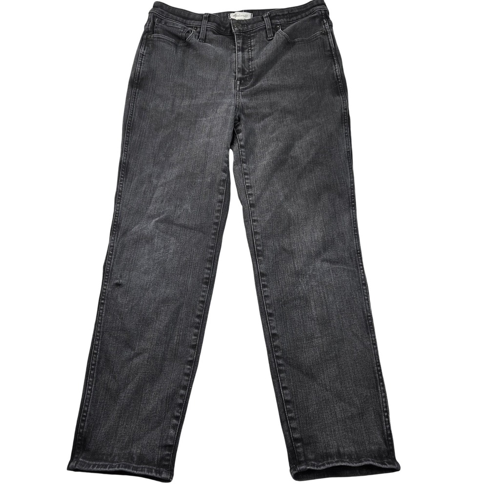 Madewell Curvy Stovepipe Jeans Womens 32 Charcoal Wash High Rise Straight Denim